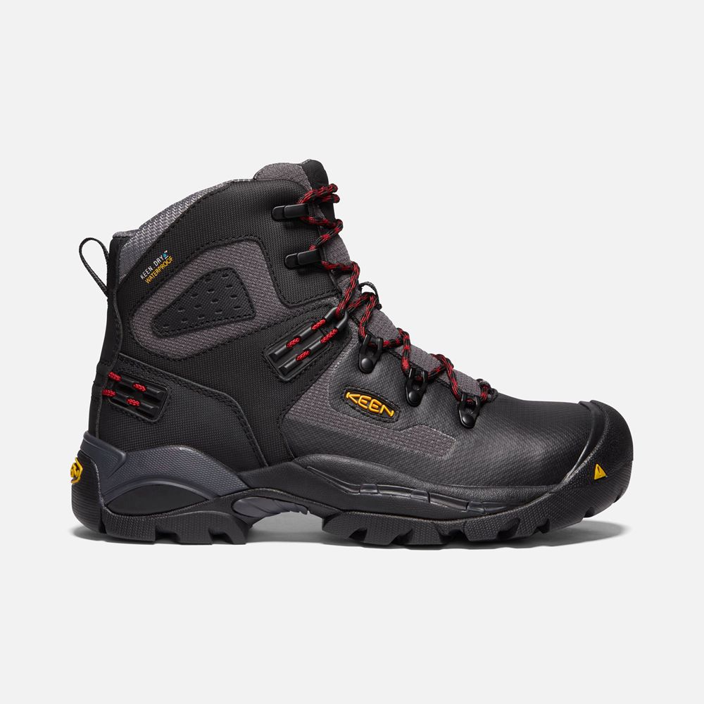 Botas de Trabajo Keen Mexico Negros - Hombre St. Paul 6\" Wp (Carbon-Fiber Toe) - YG4386591